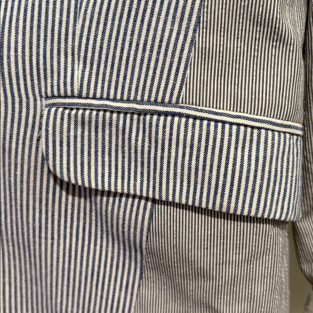 rag & bone Woman’s Pinstripe Blazer - Gray and White - Picture 6 of 11